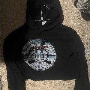 Black Hoodie with Graphic Print